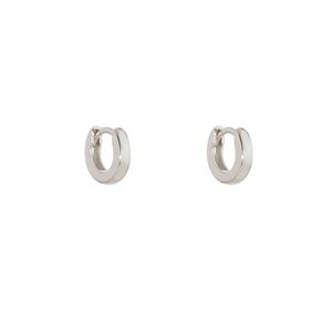 Catbird Chubby Huggy Hoops in Silver (Pair)